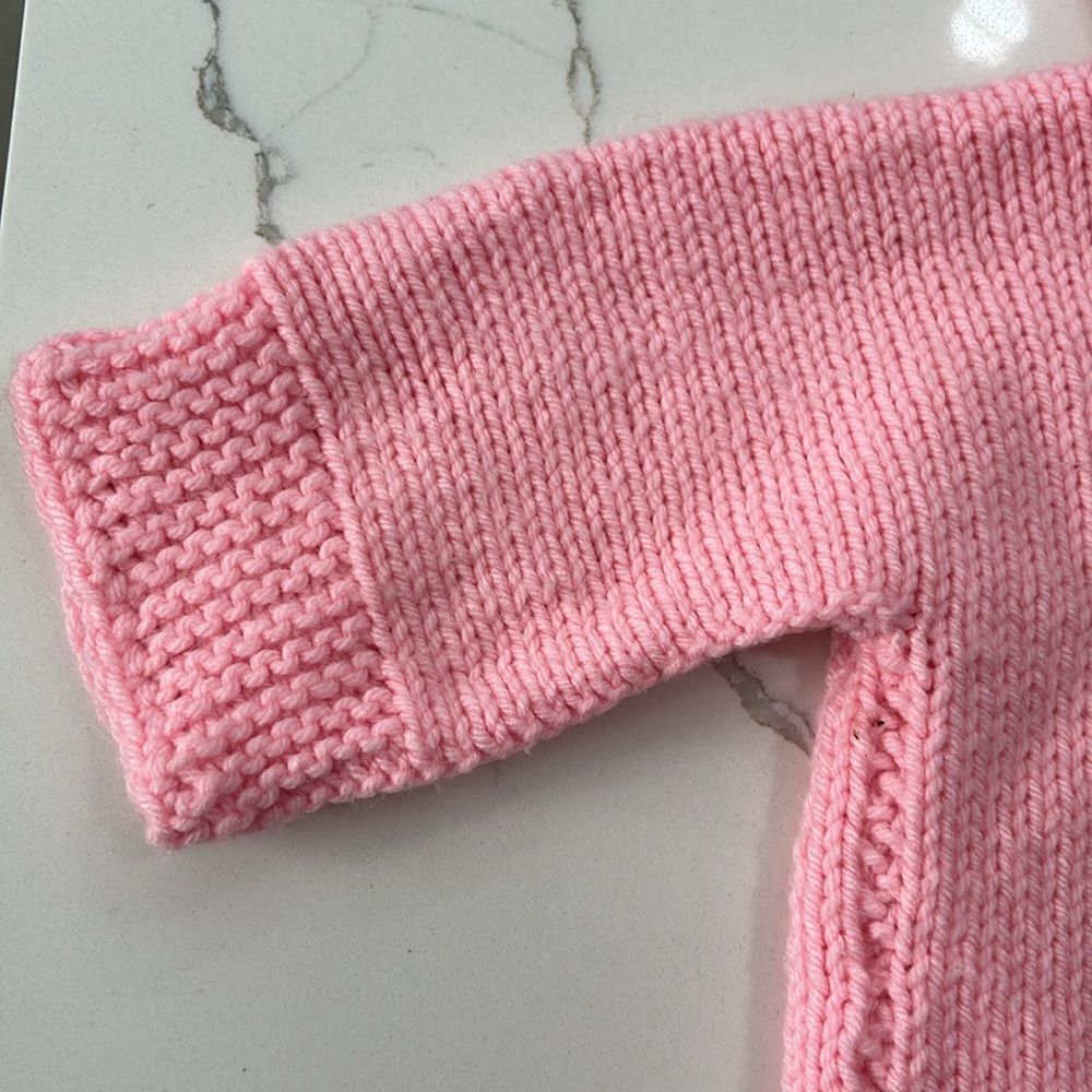 Handmade Pink Infant Girls Cable Knit Hand Made Hoodie Sweater Tassels 18-24M - Picture 11 of 11